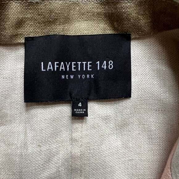 Lafayette 148 Raffia Pastel Stripe Linen Blazer Quiet Luxury Jacket | Sz 4 - Picture 2 of 11